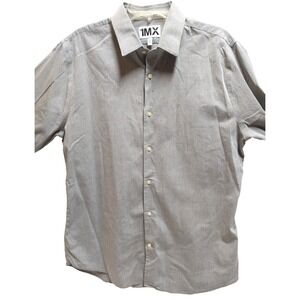 IMX EXPRESS BRAND SHIRT, EXTRA SLIM FIT XL‎ 16, BUTTON UP, LONG SLEEVE, ICY GRAY